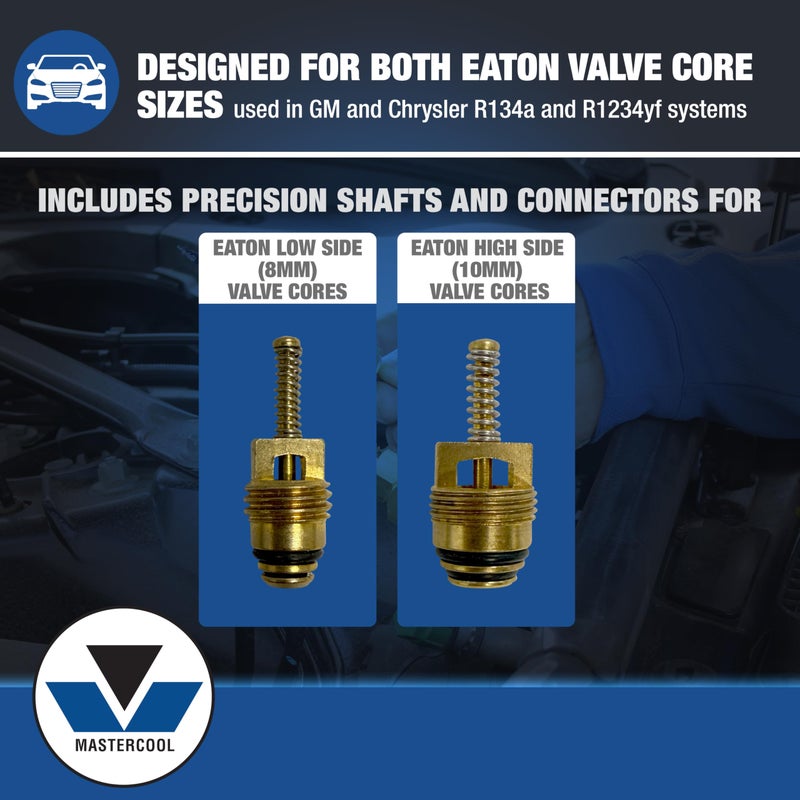 Mastercool 58560 Eaton R134a Valve Core Remover/Installer Kit â€“ for 8mm and 10mm Eaton-Style Cores â€“ Includes R134a Fittings and Storage Case - Image 3